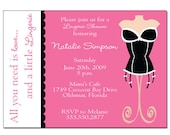 Lingerie Corset - Bridal Shower or Bachelorette Invitation - Hot Pink