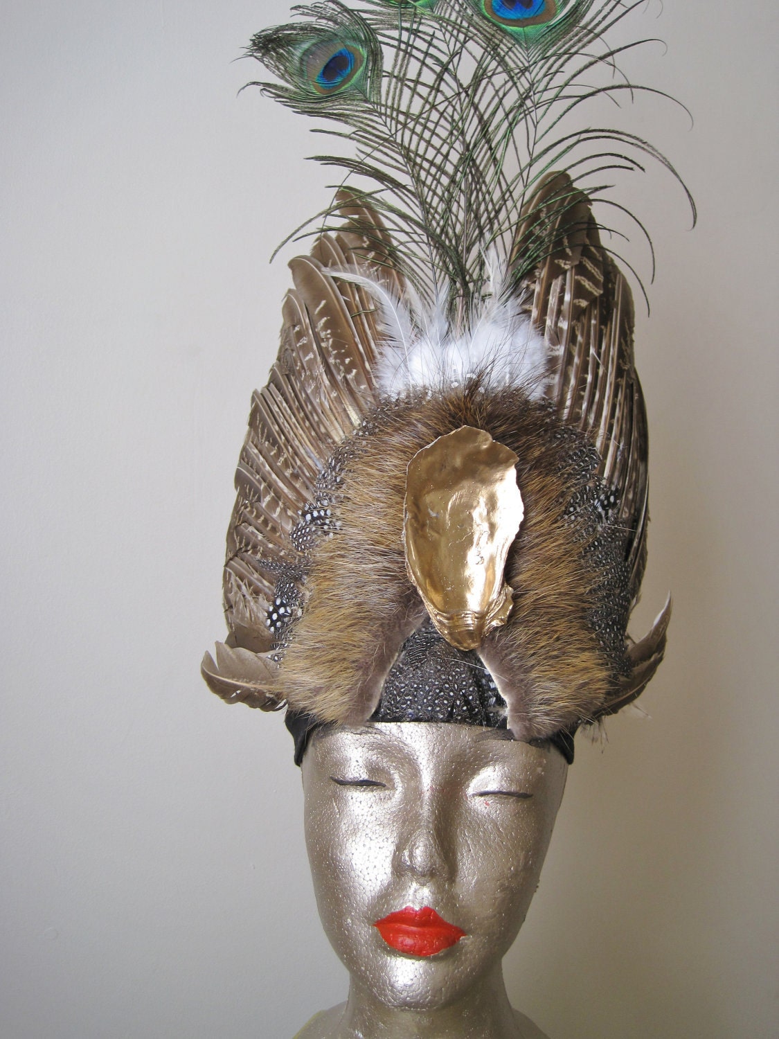 Headdress - Nutria and Oyster Shell Crown