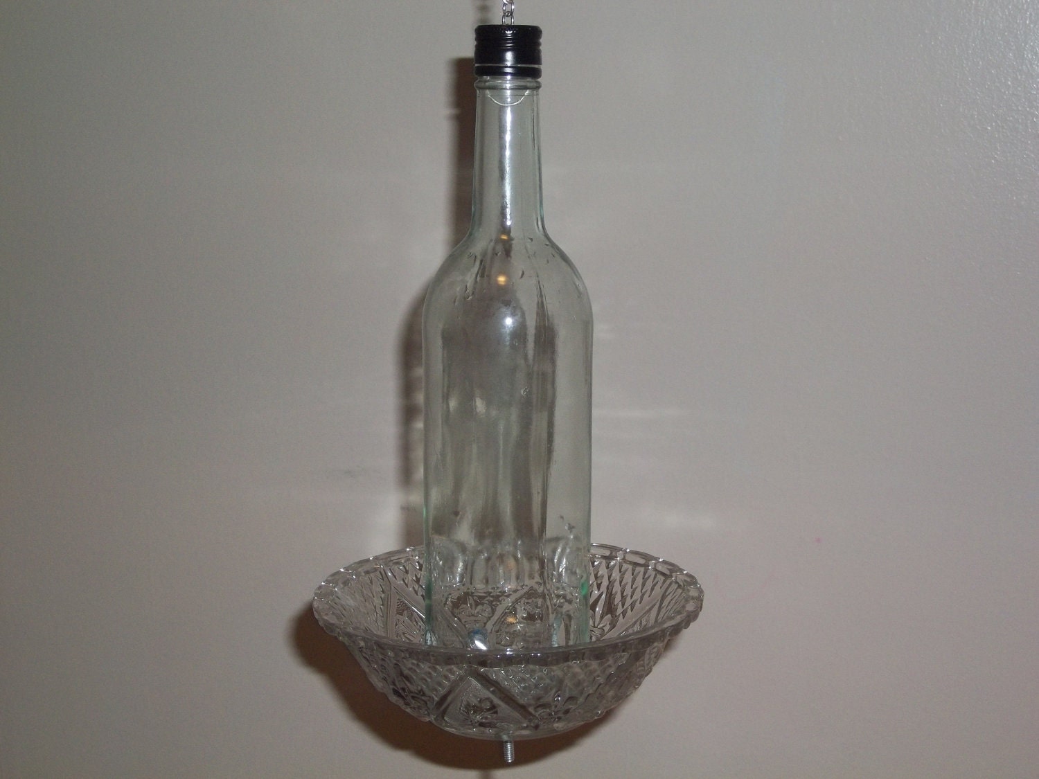 wine bottle bird feeder