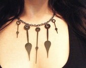 Steampunk Clock Hands Necklace