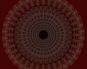 Garnet Blossom (8" x 8" white kaleidoscope print on deep red background)
