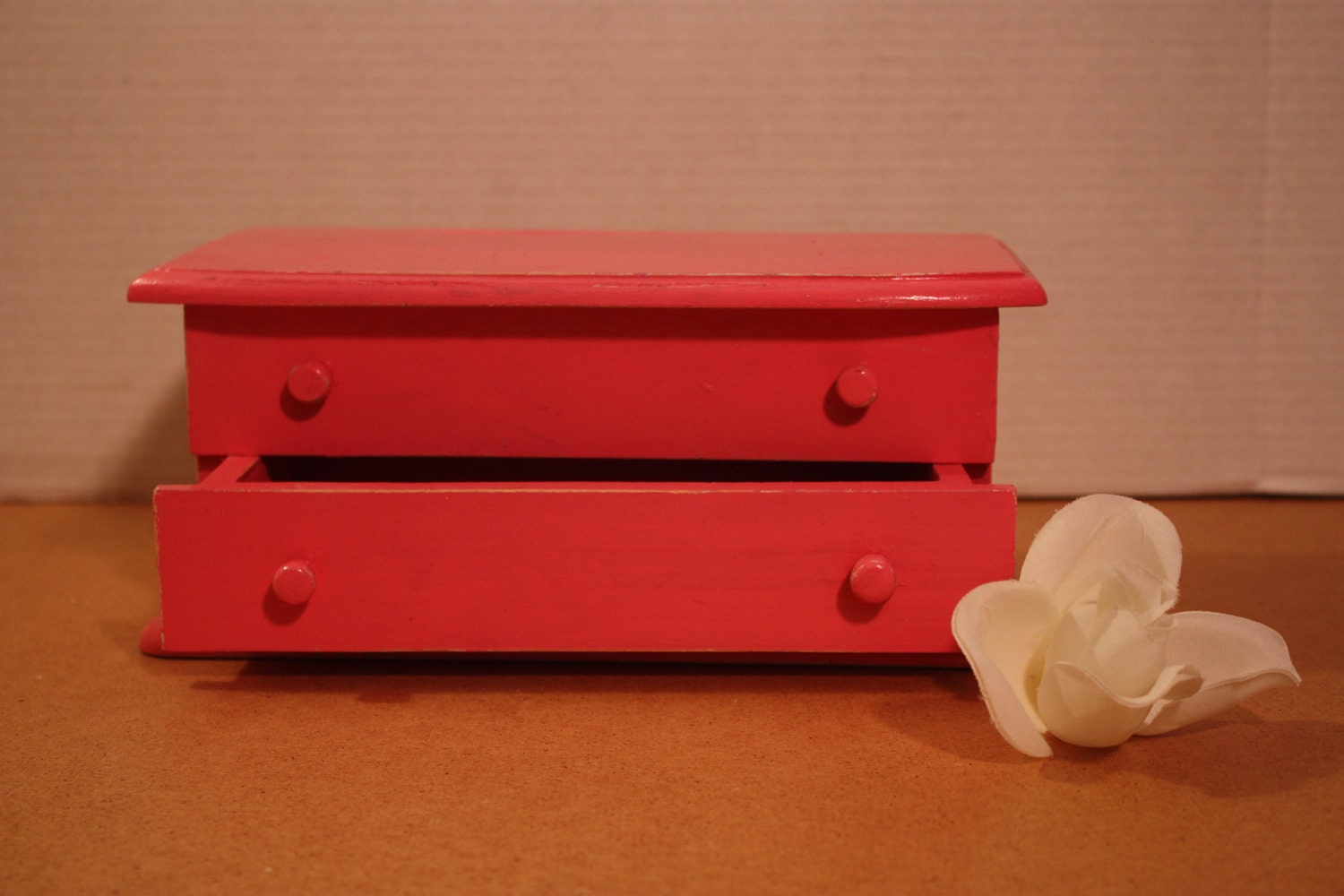 Rustic Bright Pink Shabby Chic Jewelry Box Beach Cottage French Country Home Decor Mother's Day Birthday Gift Bedroom