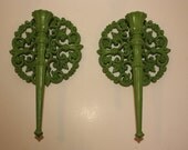 Rustic Lime Green Shabby Chic Upcycled Vintage Candle Holder Beach Cottage Home Decor Taper Votive Pillar Emerald