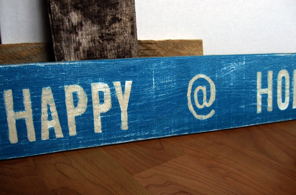 wood wooden sign home decor... Happy At Home... by Wreckd on Etsy ... ready to ship