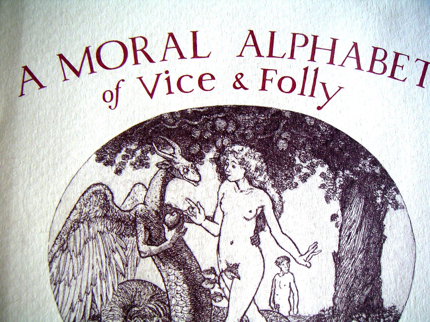 Vintage Book, A Moral Alphabet of Vice & Folly Embellished with Nudes and Other Exemplary Materials by Stan Washburn,Etchings