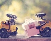 Wall-E Anniversary Photo Art Print Gift Love Pink Box Ribbon - 8 x 12