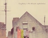 Clothesline Photo Art Print Flowers Window Pink Green Lavender Lisbon Portugal Simple Home - 5 x 5