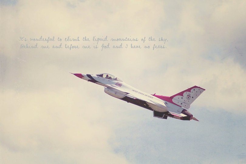 Airplane Thunderbirds Photo Art Print United States Air Force Fly Sky Patriot America (Version 1) - 8 x 12