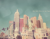 New York City Las Vegas Hotel Casino Statue of Liberty Roller Coaster Hearts Travel USA - 8 x 12