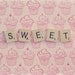 Pink Candy Scrabble Photo Art Print Stripes - 8 x 10