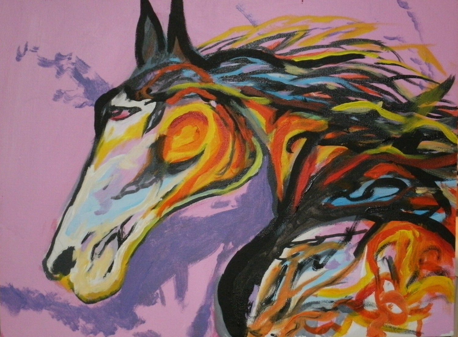 A Wild Horse painting 16x 20
