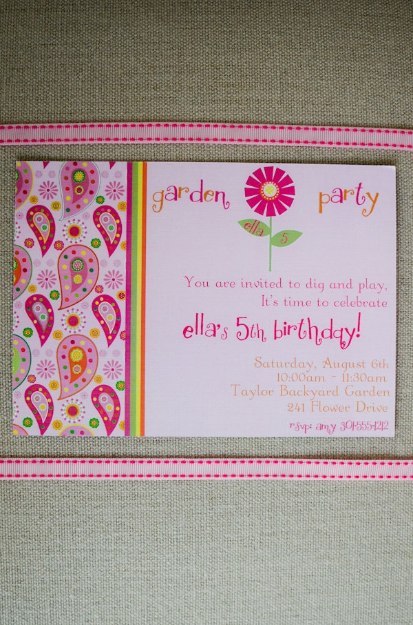 Garden Party Invitation, Custom Printable Il_570xn