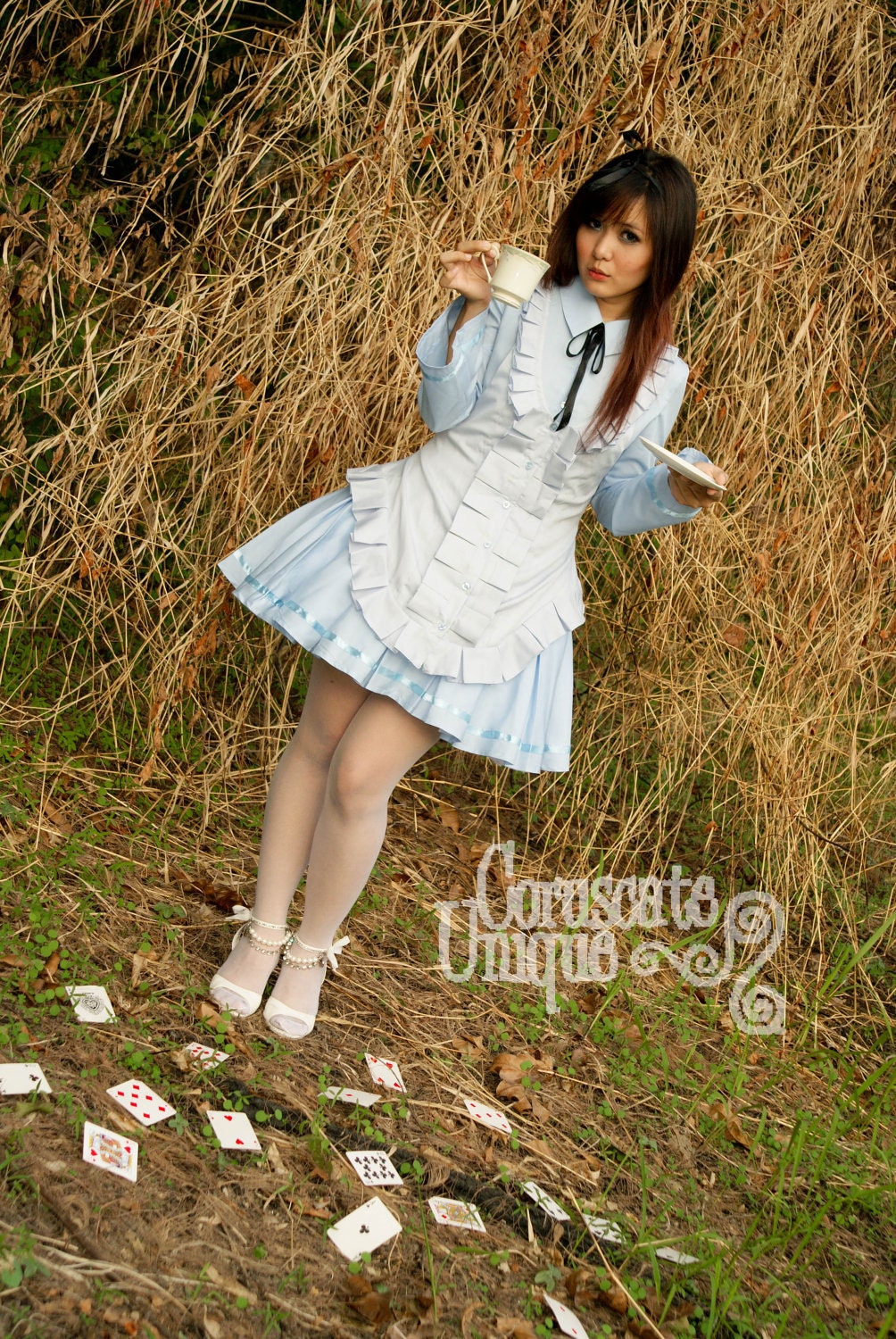 Blue Alice in Wonderland Frill Vest Dress