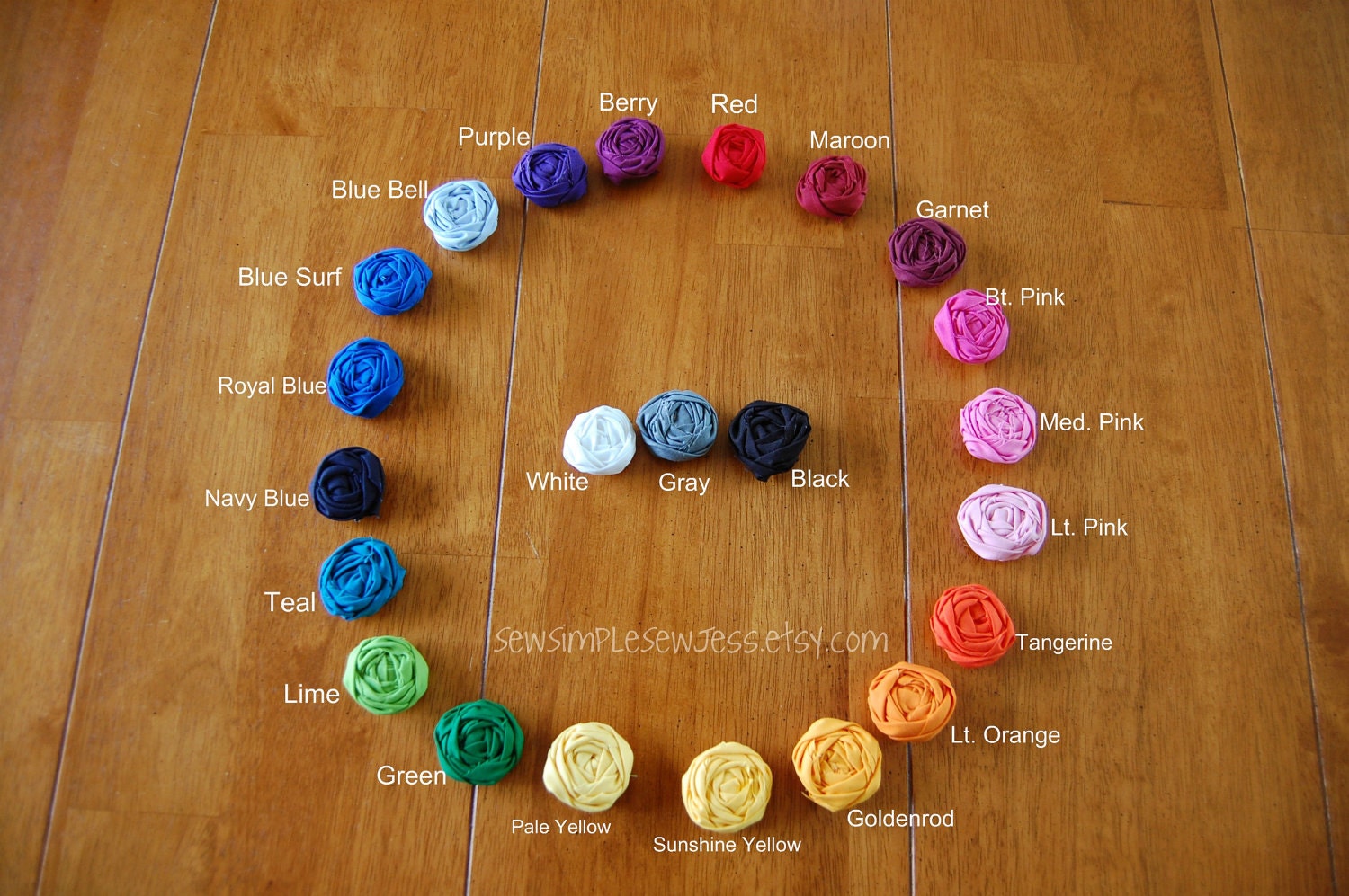 Quintet of Rosettes Necklace (Choose Your Own Colors)