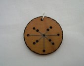 abstract geometric no.4  in charcoal grey - a natural wooden pendant, handmade wood-burned jewelry