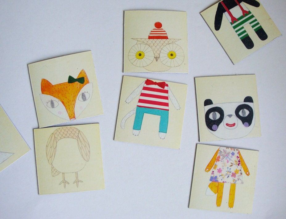 Animal magnets - mix and match magnet set