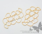 P072-03-MG// Matt 14k Gold Plated Multi Teardrop Pendant, 2Pc
