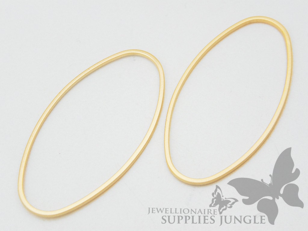 A200-02-MG// Matte 14k Gold Plated 20 x 40 mm Oval Link, 4Pc