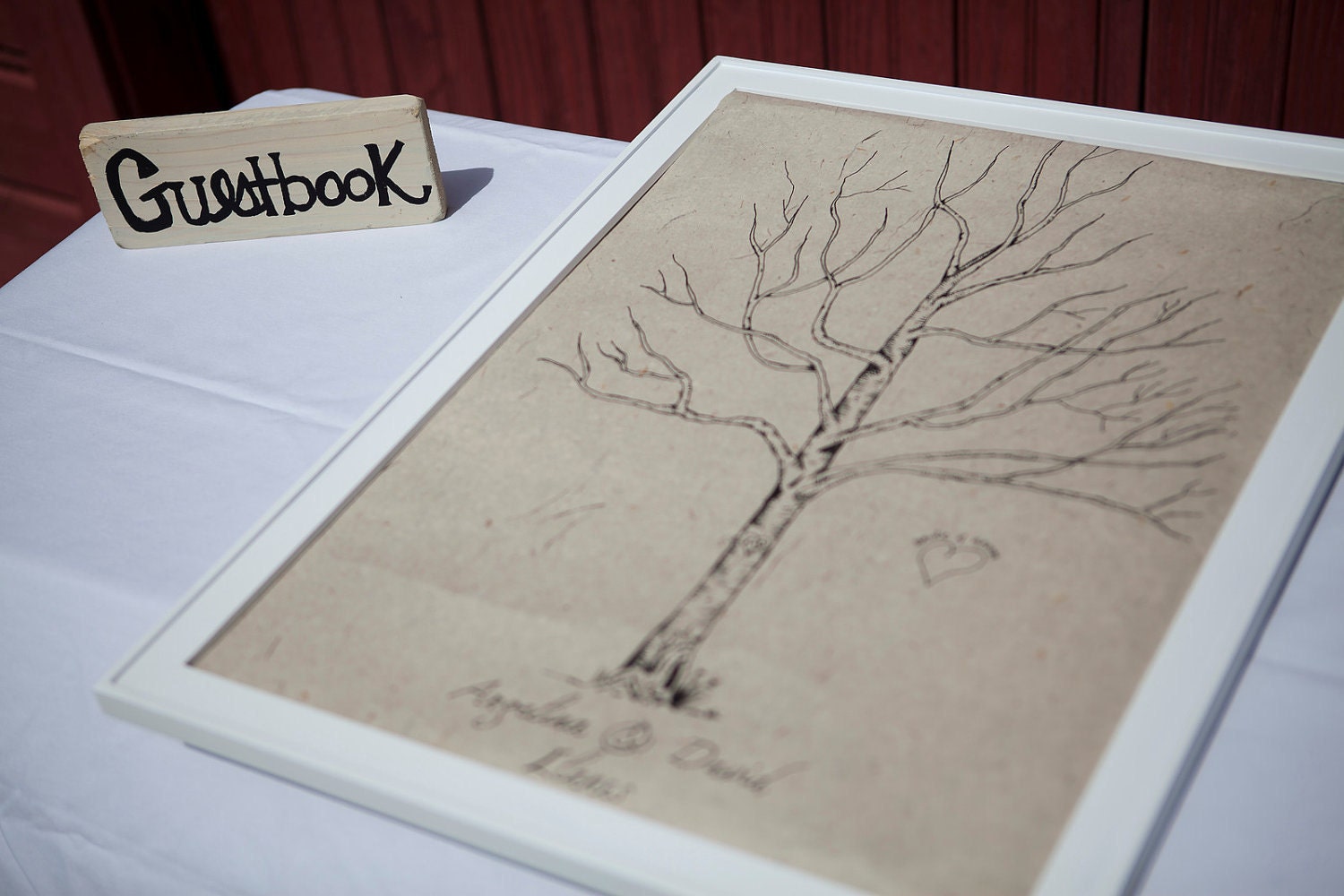 Fingerprint Tree - Thumbprint Wedding Guestbook - 50 to 100 Guests
