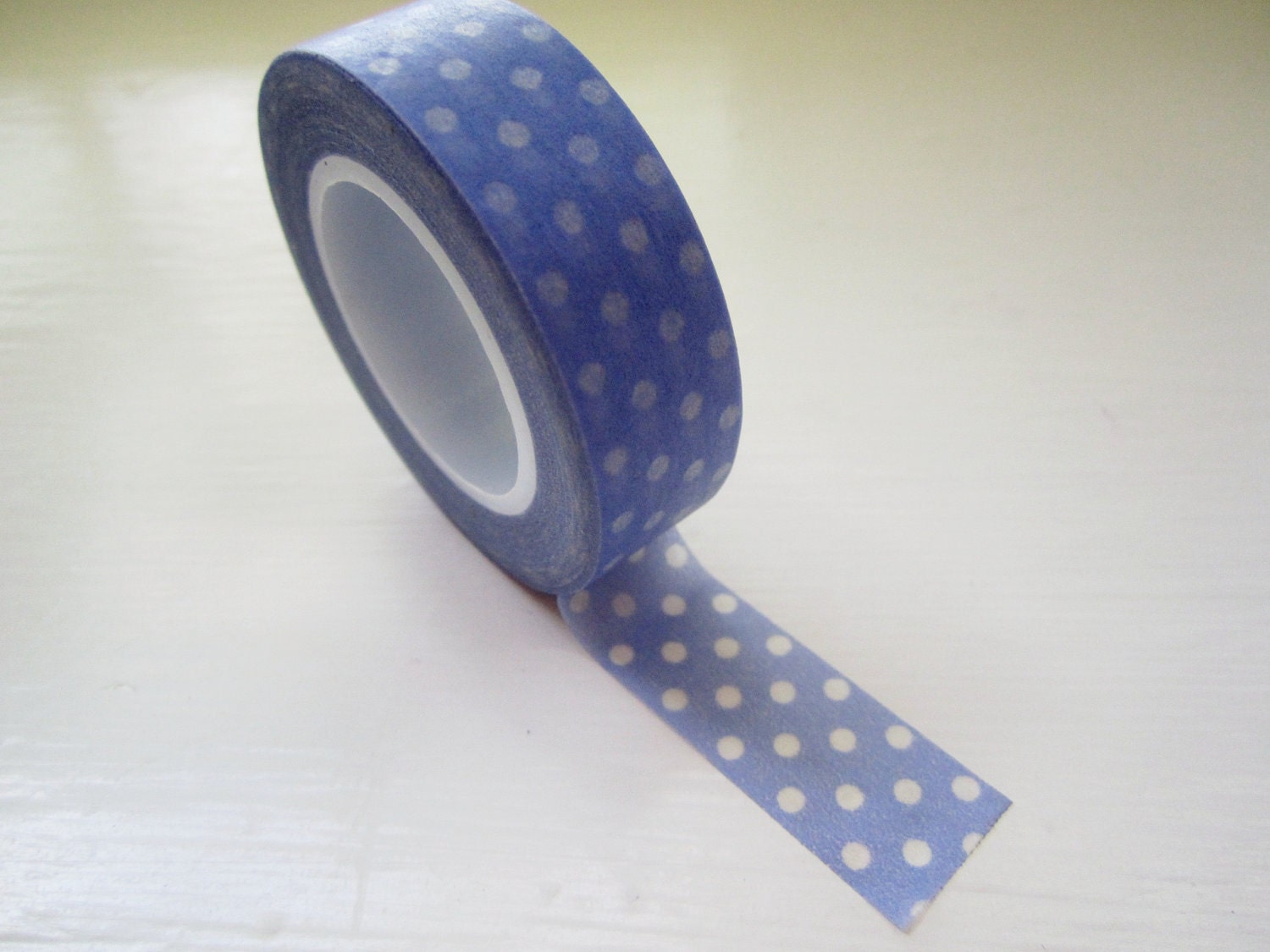 Japanese Washi Tape Roll in Periwinkle Blue Polka Dot
