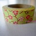Washi Tape Roll in Light Yellow Asian Floral Print