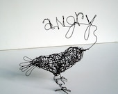 Unique Wire Bird Sculpture - UPSET BIRD - Nakisha Wire Sculpture