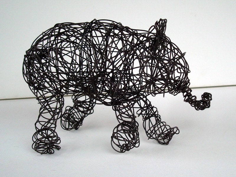 elephant wire sculpture