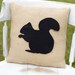 Decorative Felt Squirrel Silhouette Burlap Pillow 14x14