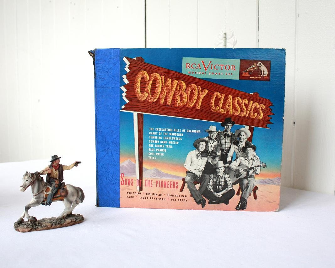 Vintage Cowboy Classics Record Set, Sons of the Pioneers, Vintage Records, Classic Country Record