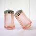 Pink Glass Salt and Pepper Shakers