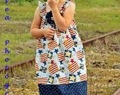 Old Glory Dress - Patriotic Sun Dress 4th of July Memorial Day Red White Blue