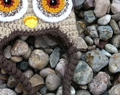 Baby Owl Hat in Natural Colors