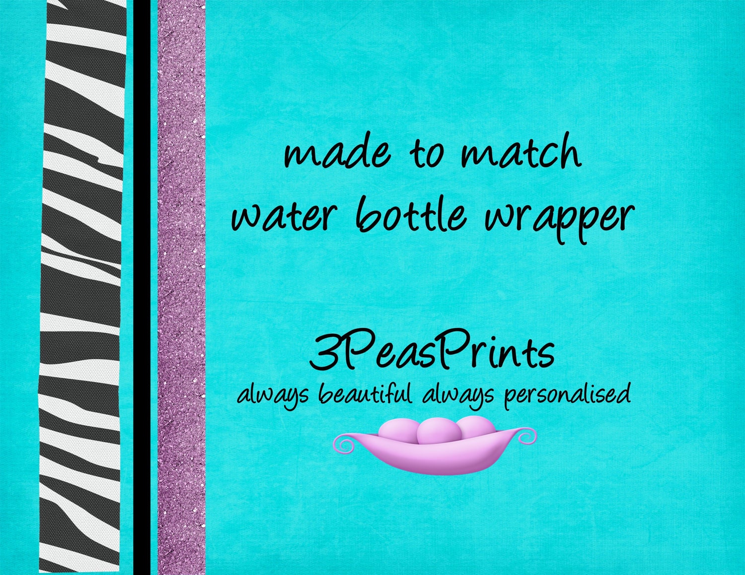 Coordinating Party Water Bottle Wrapper to Match any Invitation in My Shop Il_170x135