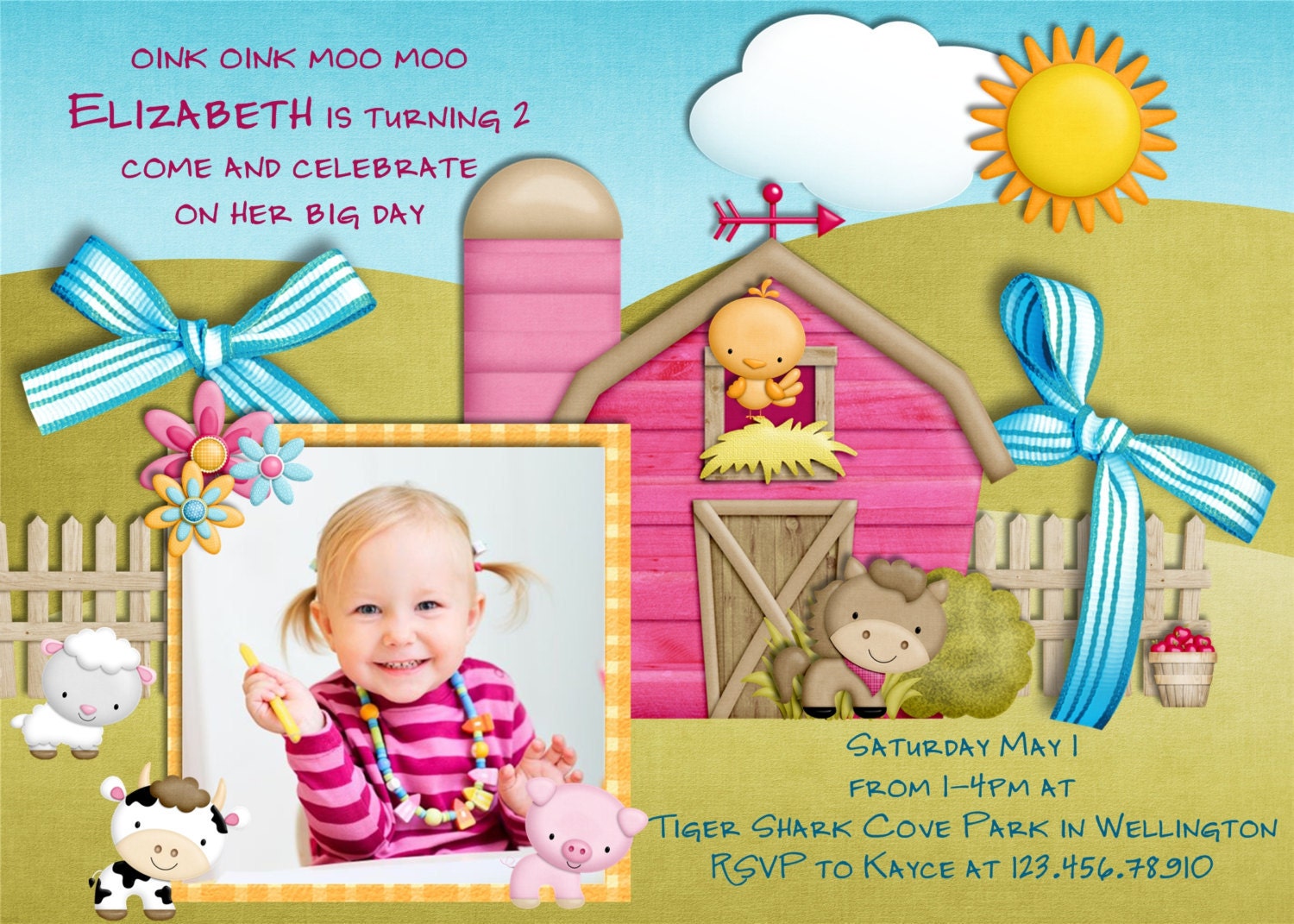 Farm Birthday Invitation Farm Animals Photo Printable Il_570xn