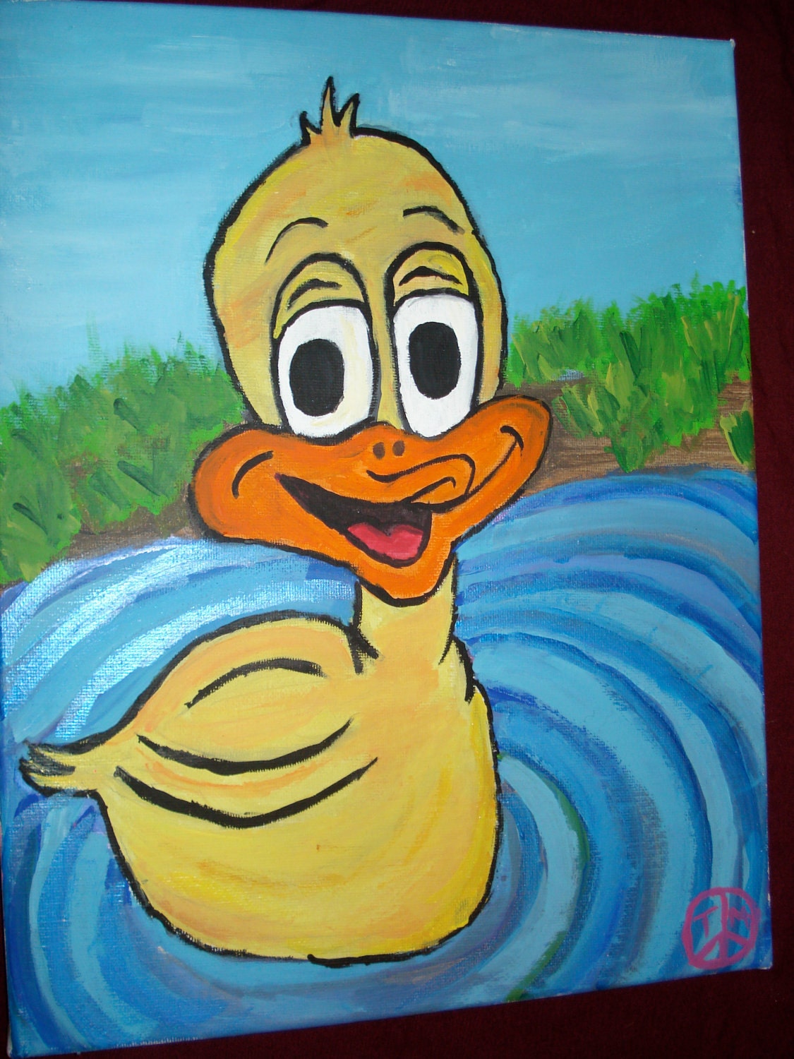 Original Acrylic on Canvas - "Rub-A-Dub Duckie" - 11x14"