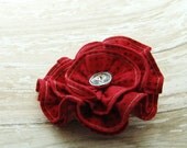 Girls Valentines hair flower clip, Valentines Day accessory, girls red hair bow, red Valentines hair clip, toddler hair clip, baby hair bow