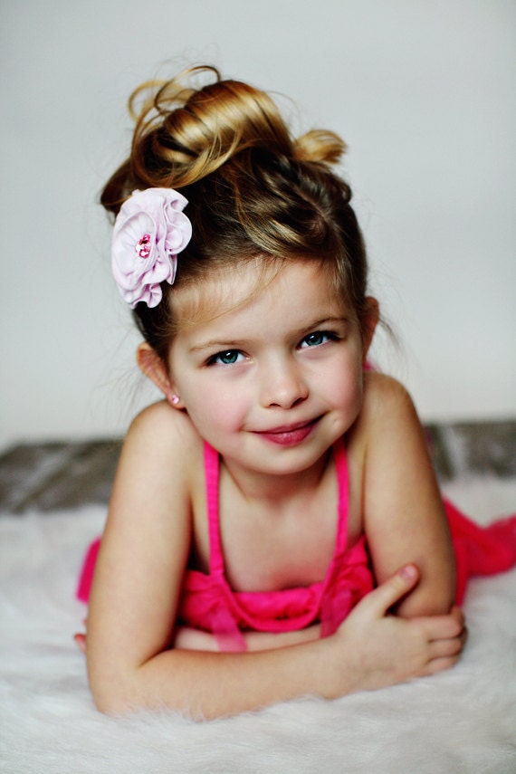 Girls Boutique  Hair Clip, Girls Hair Accessory, Pink Flower Hair Clip, Kids, Children, Toddler Hair Bow ,Nude Hue, Neutral