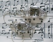 Beautiful Repurposed White Gold Steampunk Inspired Earrings