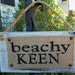 BEACHY KEEN Burlap Distressed Custom Cottage Sign