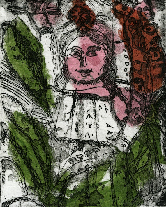 Flora Etching Original Print