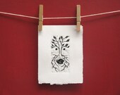 Untitled (green man no.2) - original lino print