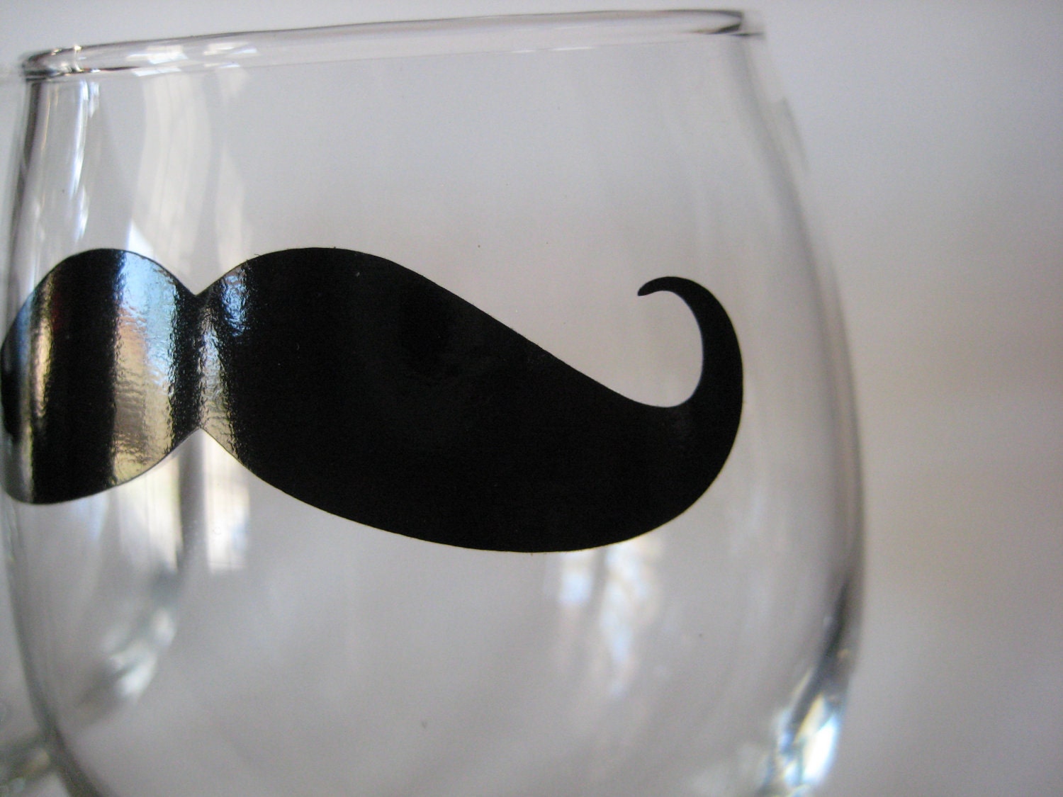 Set of 4 Mustache Wine Glasses