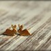 Tiny Bunny Earring Studs in Raw Brass, Surgical Steel Posts