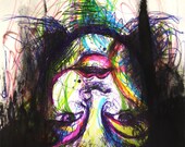 Upside down - 8 x11 original art (12x15 framed)