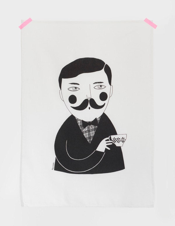 Man tea towel by Depeapa