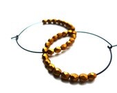 Black and Gold Hoop Earrings - Golden Jewelry