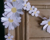 Paper Daisy Chain-Wedding Garland-Banner-Shower Decor-Tea Party-Shabby