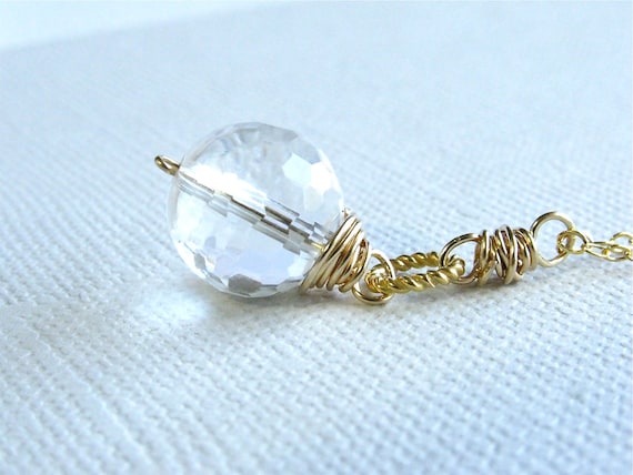 Crystal Quartz Necklace - Crystal Quartz and 14kt Gold Filled Necklace by Luv Laugh Sparkle