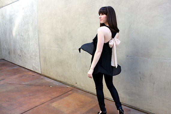 SAGE AURA - Romantic white flowy tier blouse // pastel sage green // chiffon sash bow // tunic // tank top // racerback