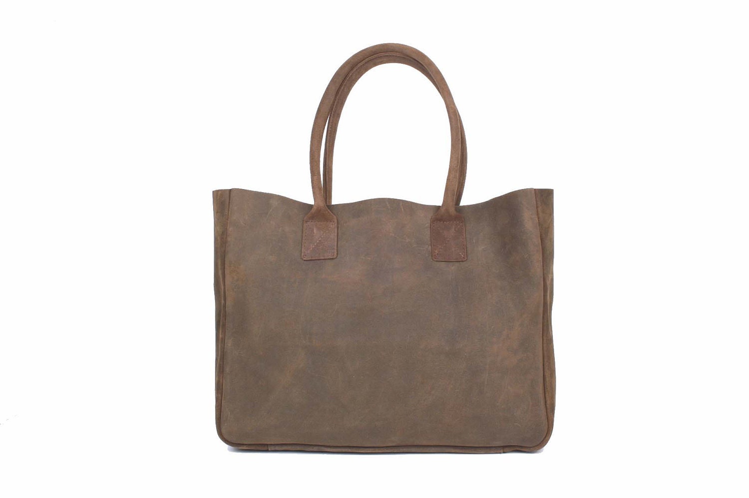 SALE  -  Leather Tote Bag (Everyday) - Distressed Vintage Look Brown Leather